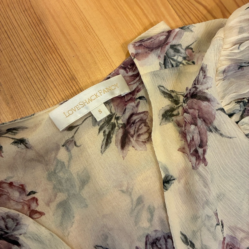 LoveShackFancy Ivory Floral  Top with matching skirt  skirt XS top S - Picture 5 of 8